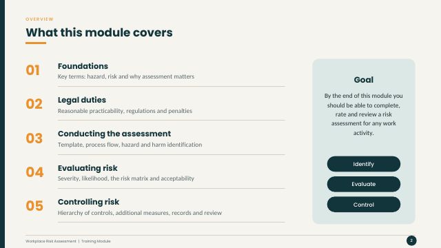 Workplace Risk Assessment Training Guide — preview of page 2