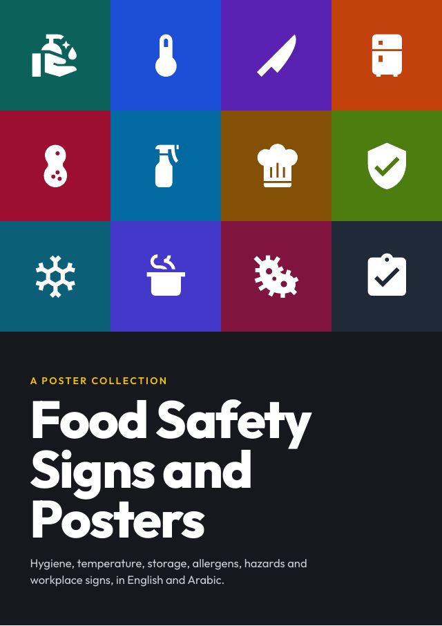 Food Safety Signs and Posters: Bilingual Hygiene, Temperature, Storage, Allergen & Safety Signage Kit — preview of page 1
