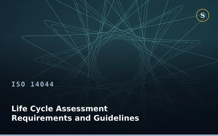 ISO 14044 Life Cycle Assessment Requirements and Guidelines Training