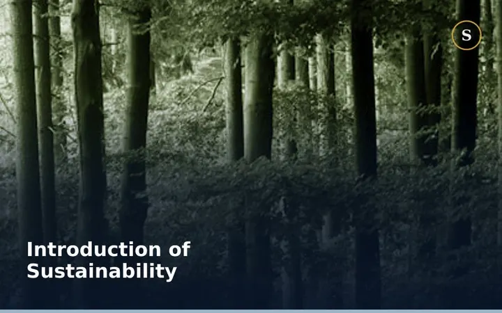 Introduction of Sustainability