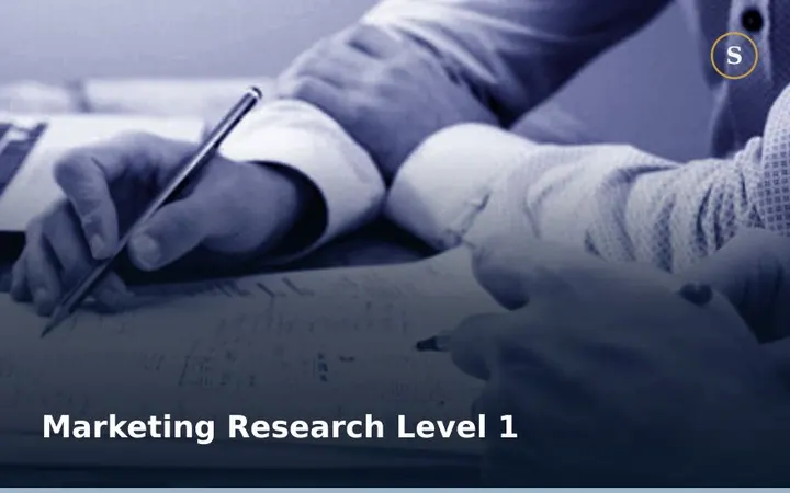 Marketing Research Level 1