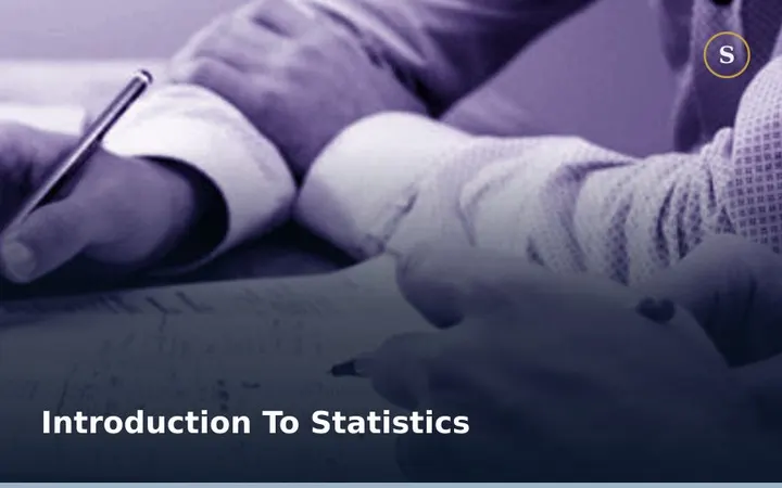 Introduction To Statistics