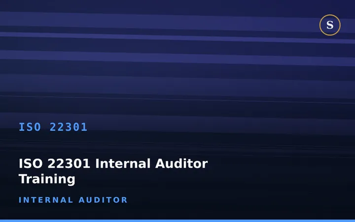 ISO 22301 Internal Auditor Training