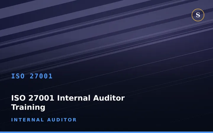 ISO 27001 Internal Auditor Training